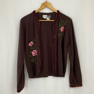 Embroidered Wool Cardigan